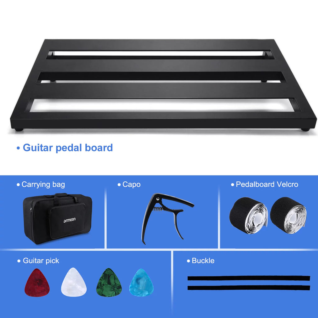 Ammoon Large Guitar Effect Pedal Board Aluminum Alloy with Carry Bag C4022