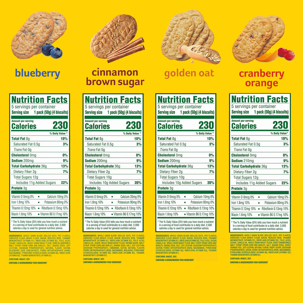 belVita Breakfast Biscuits Variety Pack, 4 Flavors, 30 Packs O76646