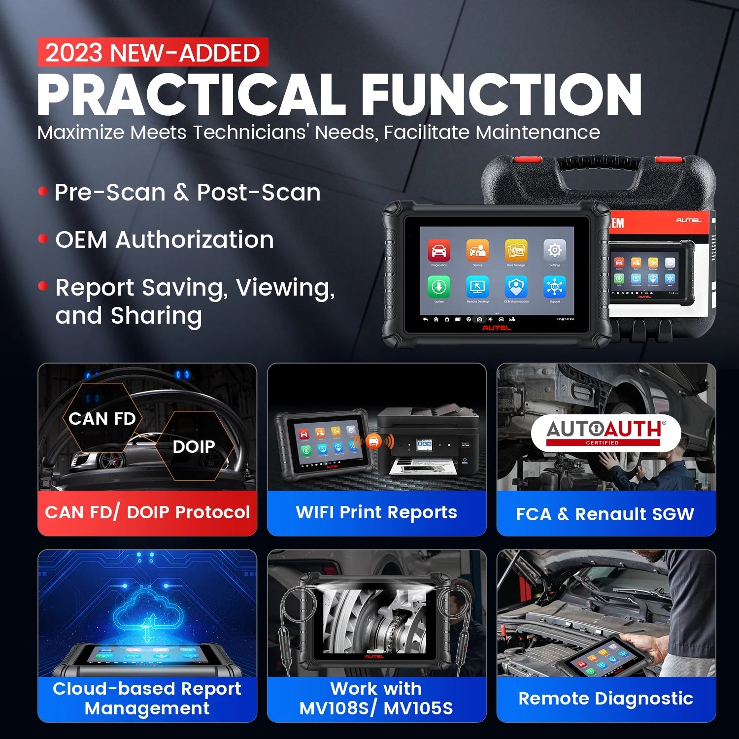 Autel MaxiCheck MX900 Car Diagnostic Scan Tool with Bidirectional Control and 40+ Resets Q6086
