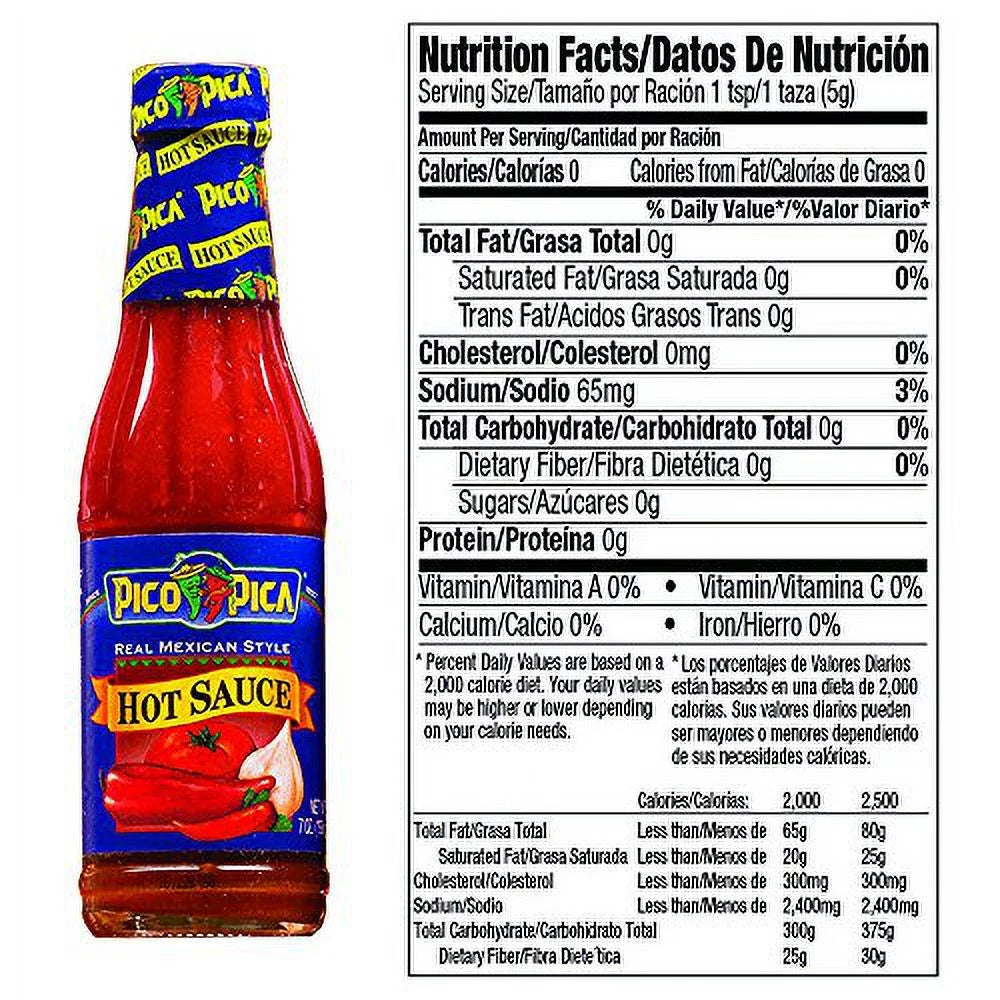 Pico Pica Mexican Hot Sauce 7 Oz (Pack of 6) D876816