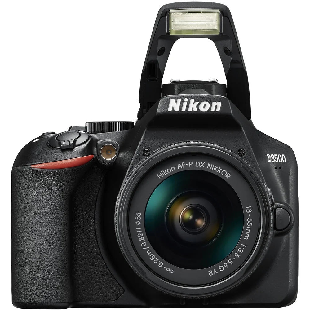 Nikon D3500 DSLR Camera with 18-55mm Lens, 64GB Card, 2 Batteries, Case & Software Q678