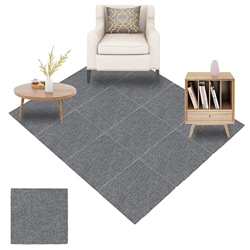 12Pcs Self Adhesive Carpet Tiles 12" x 12" Non-Slip Peel and Stick D8668