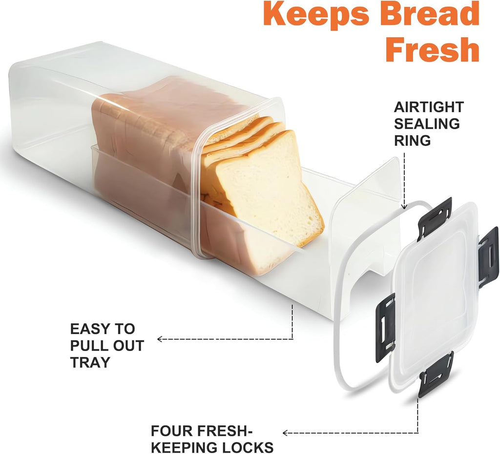 CZWL&HG Bread Storage Container with Drawer Tray, Airtight Lid H387979