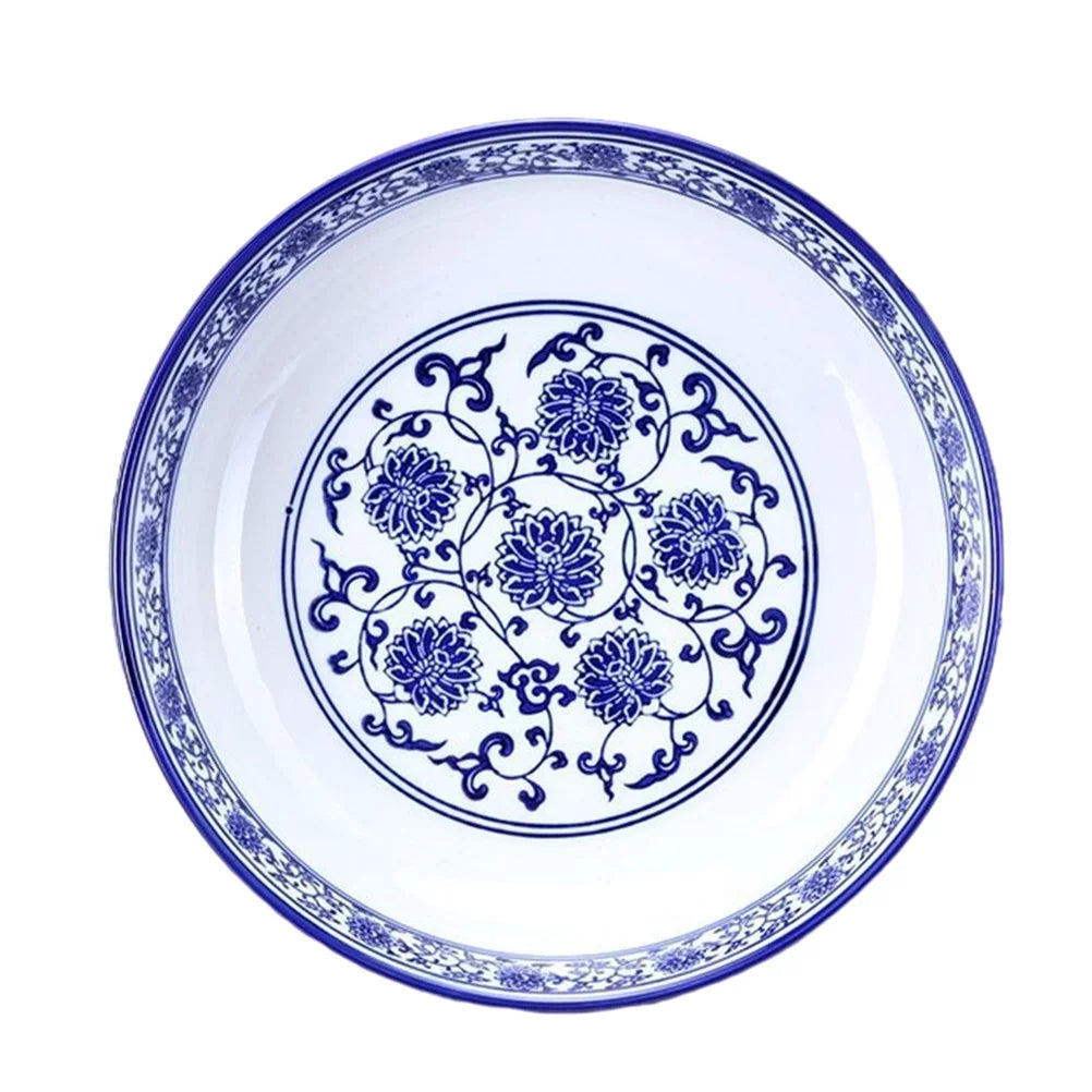 Chinese Style Ceramic Bowl Blue and White Porcelain for Home D3683