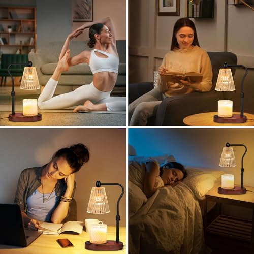 Candle Warmer Lamp with Timer and Dimmer, Electric Wax Melt Warmer with 2 Bulbs C83372