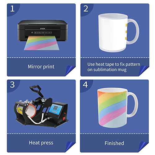 HTVRONT Sublimation Mugs Blank 11 oz - 12 Pack Tazas Para Sublimacion E3795