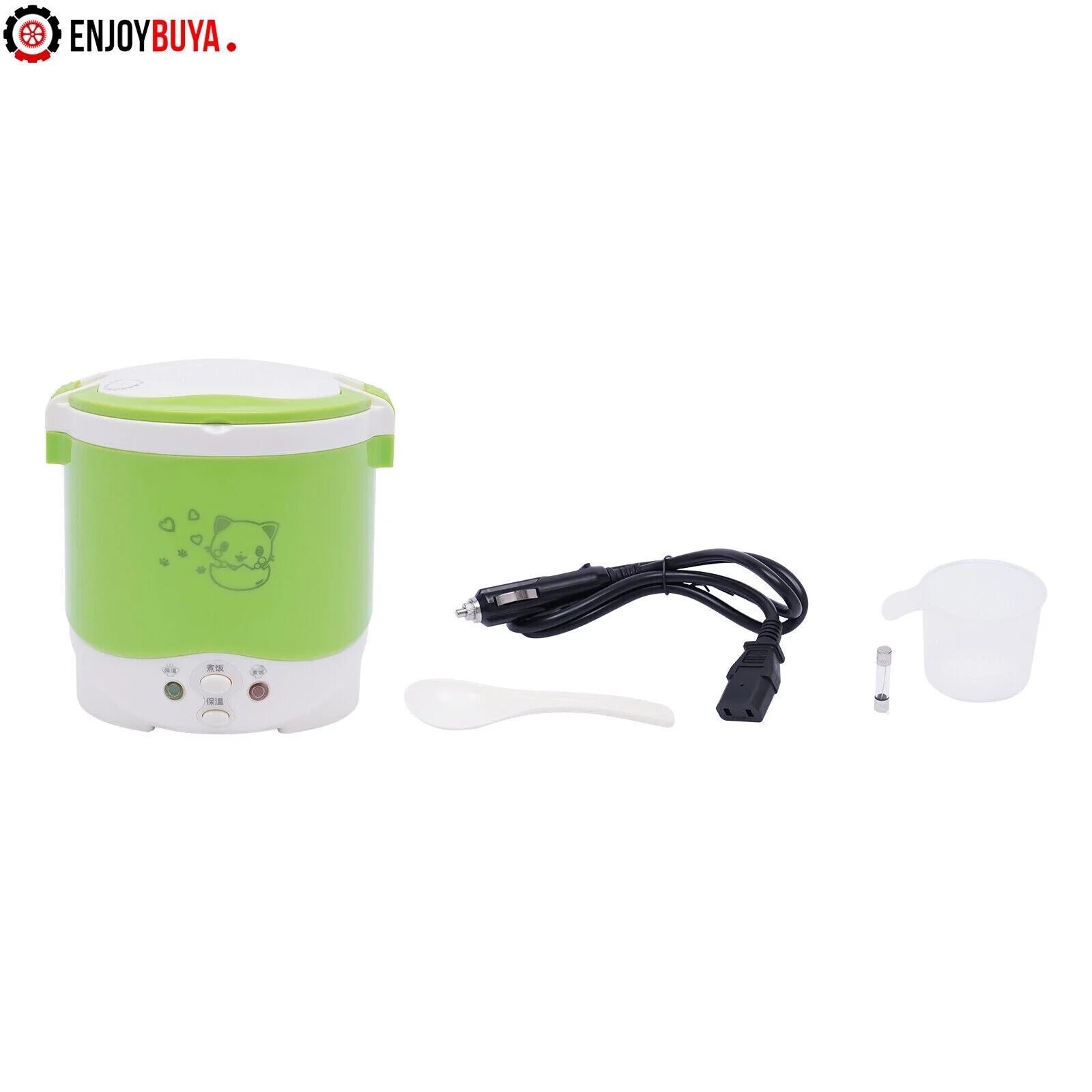Mini Electric Rice Cooker 1L Portable for Travel with Measuring Cup and Spoon D85363