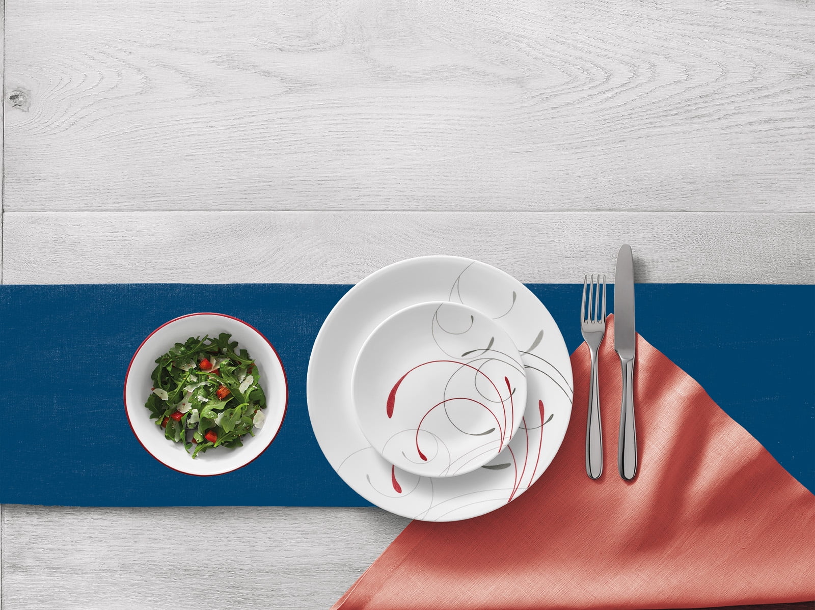 Corelle Splendor White and Red 12-Piece Dinnerware Set N484771