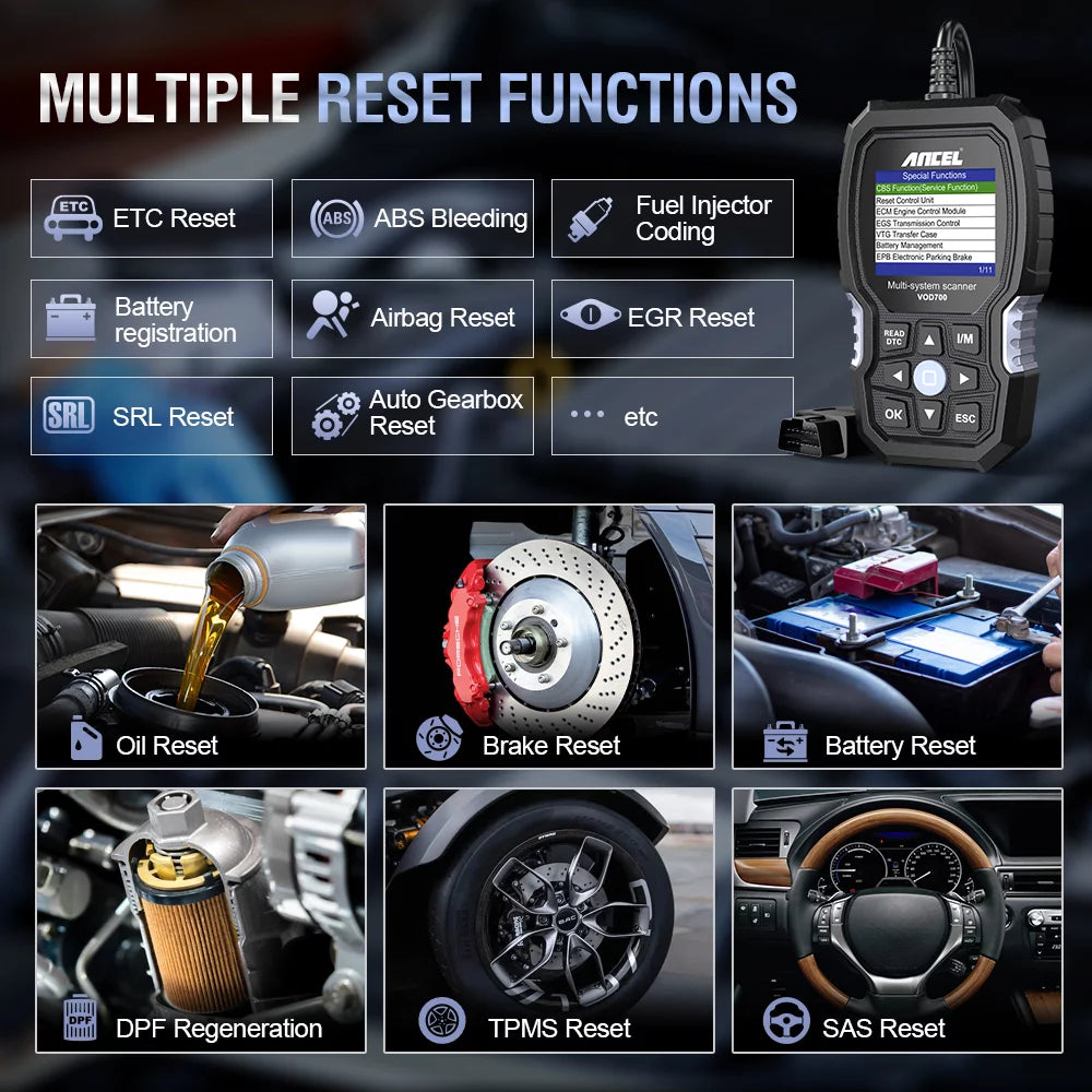 ANCEL VOD700 OBD2 Scanner for Volvo Vehicles Full Systems Diagnostic Tool O15229