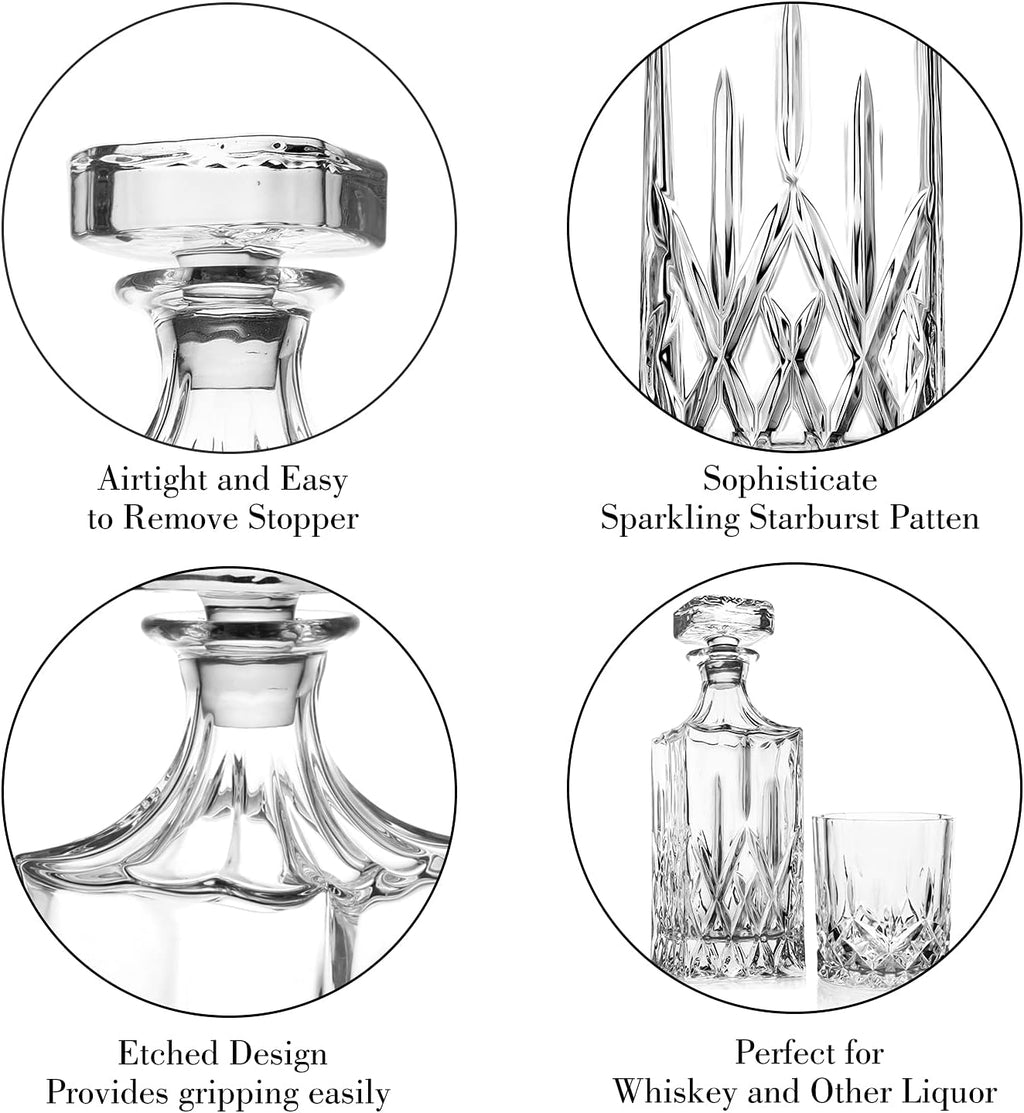 Whiskey Decanter with Glass Stopper, 25 oz Lead-Free Crystal C3862