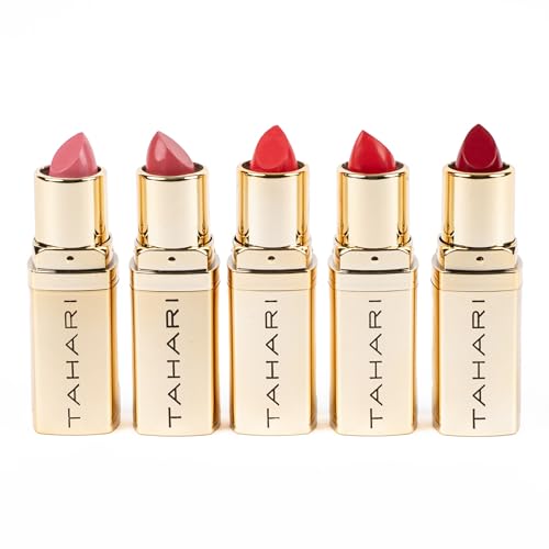 VOTUM Tahari Lipstick Set, 5 Piece Multi-Finish Gift Set, Red K6403