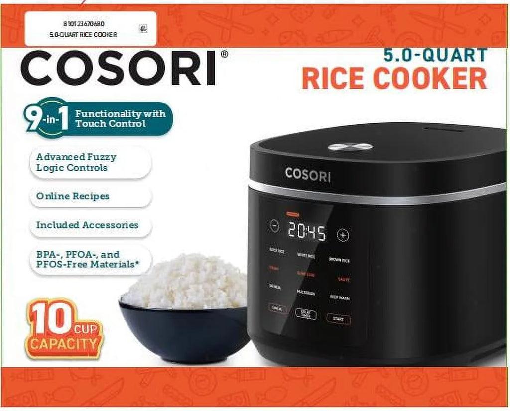 COSORI 5.0-Quart Rice Cooker with 9 Cooking Functions, Touch Control C103
