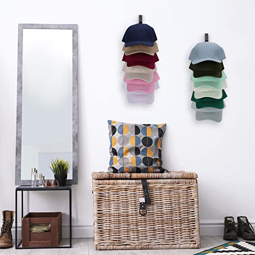 Hat Rack for Wall Baseball Cap Organizer Hanger (2 Pack) Wooden Brown C5457