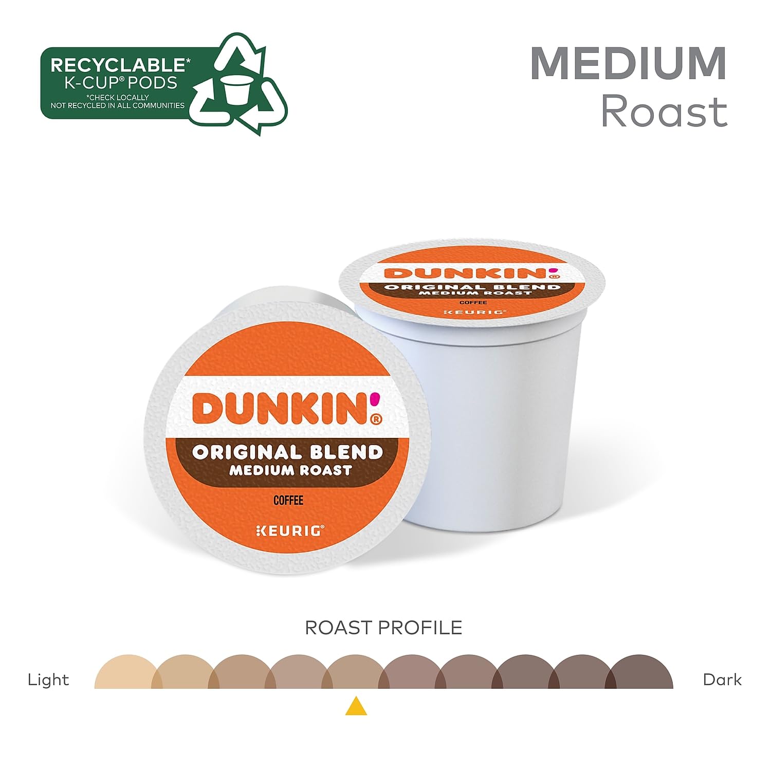 Dunkin' Original Blend Medium Roast Coffee, 22 K-Cup Pods A158