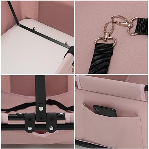 Pink 4-Wheel Folding Dog Stroller for Small Dogs Cats F74957