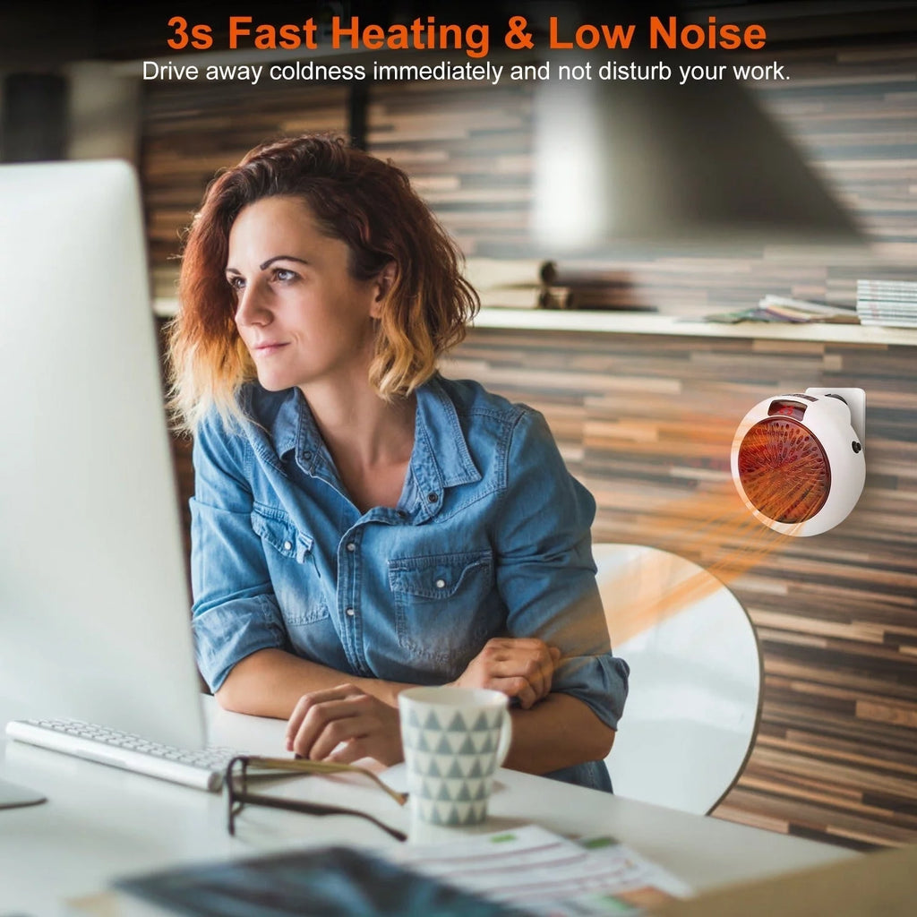 900W Portable Space Heater with Wall Outlet Plug-in T746