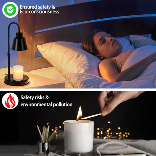 Black Adjustable Candle Warmer Lamp with Timer Dimmer O916765