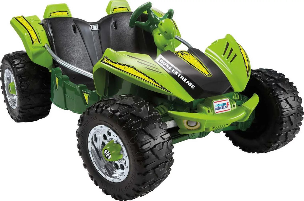 12V Power Wheels Dune Racer Extreme Battery-Powered Ride-On Vehicle with Storage Area, Green