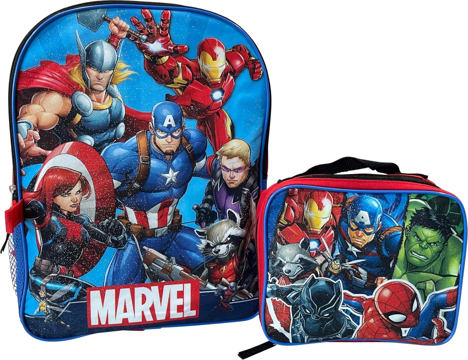 Marvel Avengers 15 Inch Kids Backpack with Removable Lunch Box Set I923900