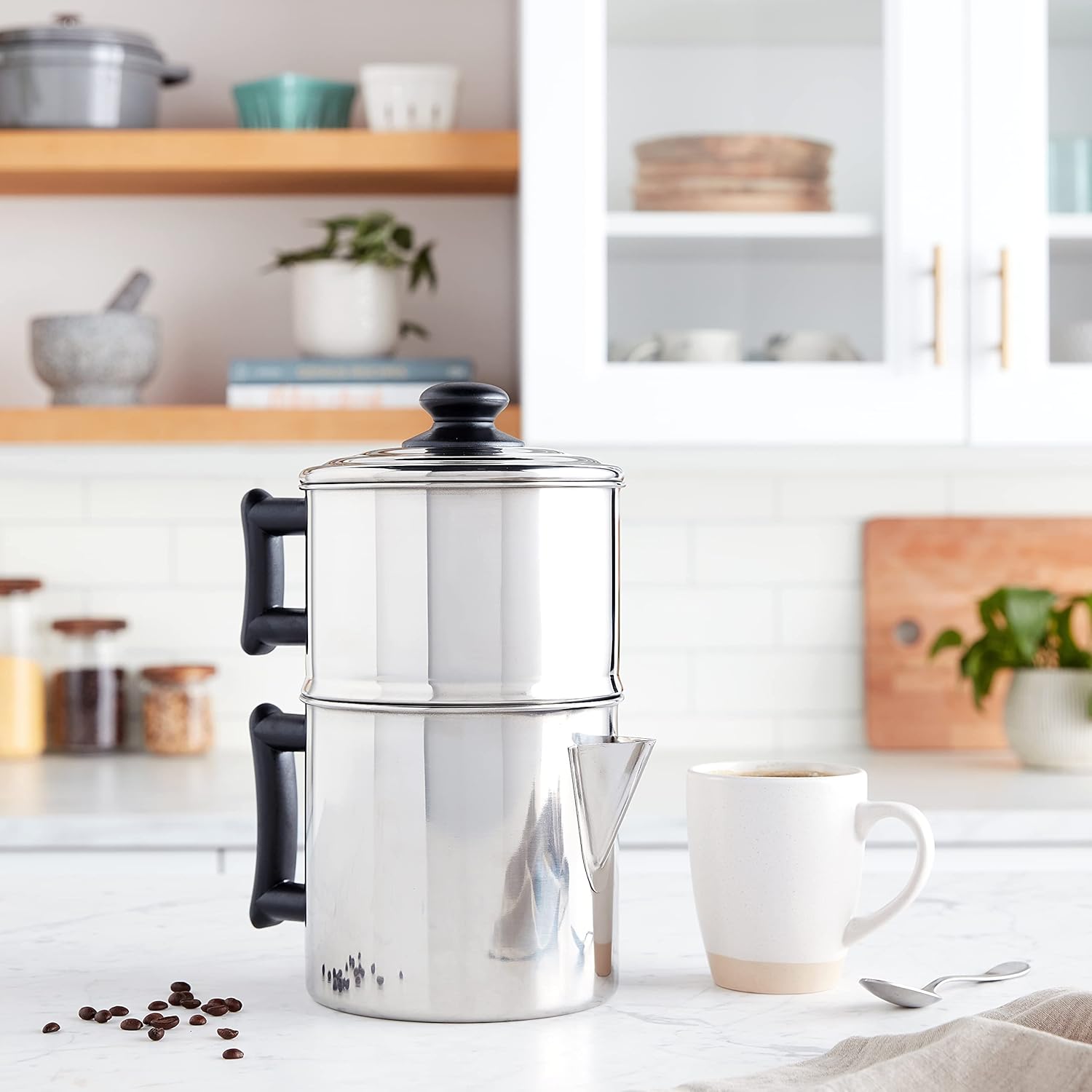 Lindy's Stainless Steel 10 Cup Stovetop Coffee Maker V64537