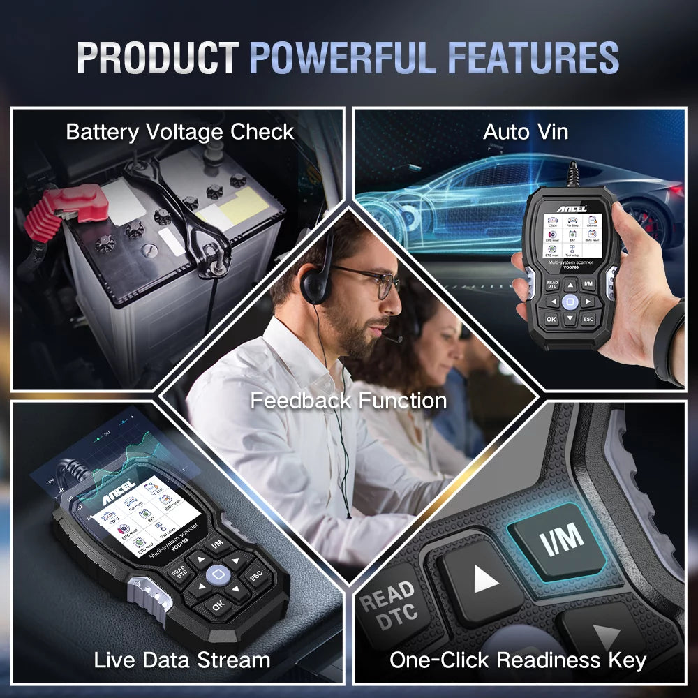 ANCEL VOD700 OBD2 Scanner for Volvo Vehicles Full Systems Diagnostic Tool O15229