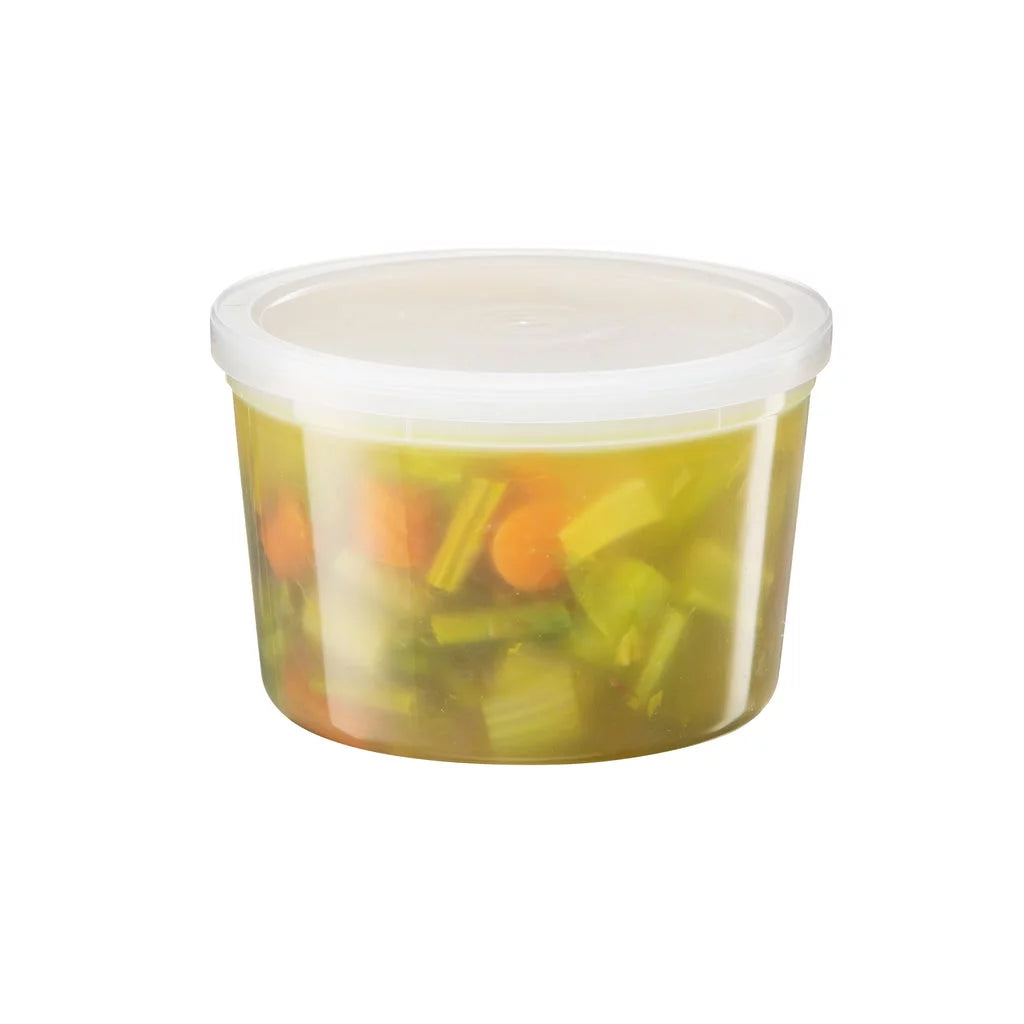 VeZee 64oz Deli Containers with Leak-Proof Lids, Stackable, Microwave-Safe, Set of 50 B3876