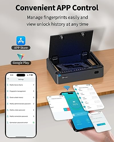BILLCONCH Biometric Gun Safe for Handgun with Fingerprint Keypad P124