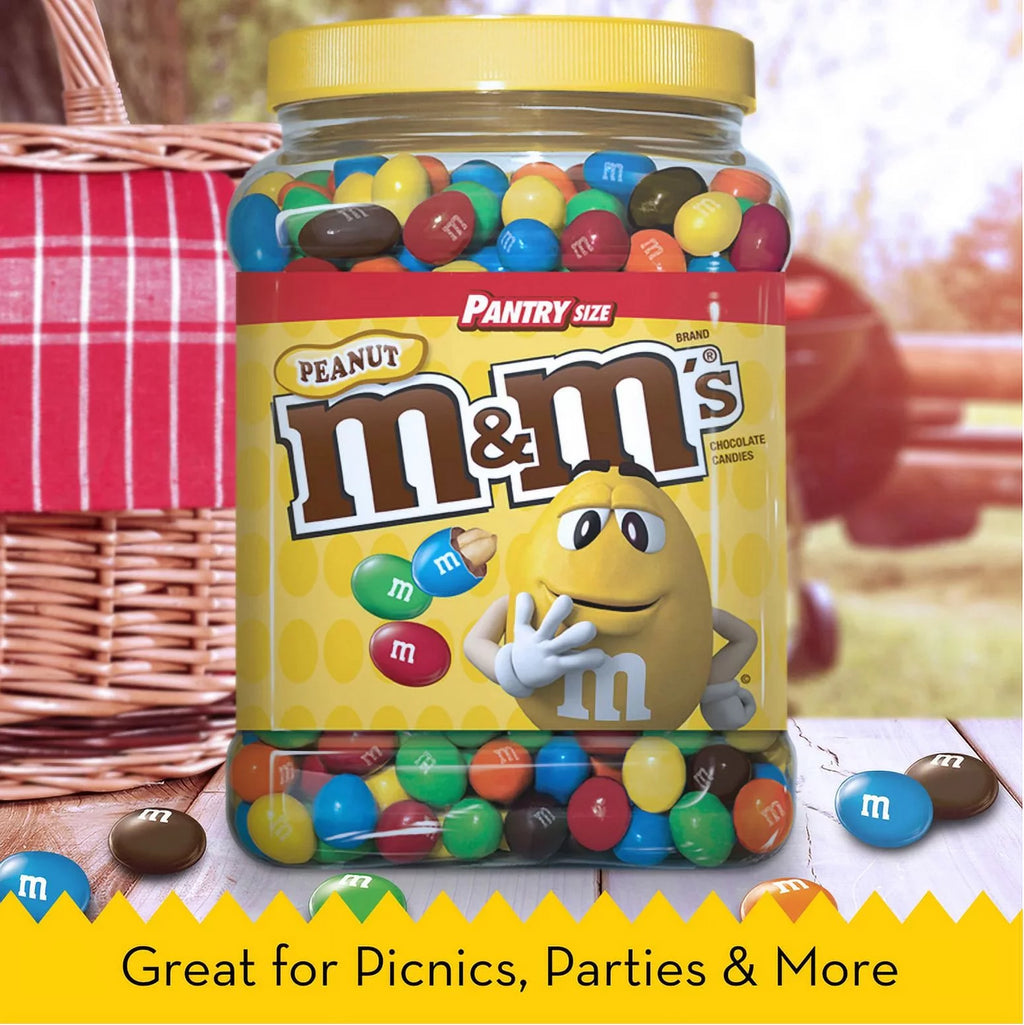 M&M'S Peanut Milk Chocolate Candy Bulk Jar 62 oz F498598