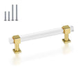 30 Pack Cabinet Pulls 5 Inch Hole Center Kitchen Cabinet Handles Gold Modern Drawer Pulls Acrylic Cabinet Hardware for Bathroom