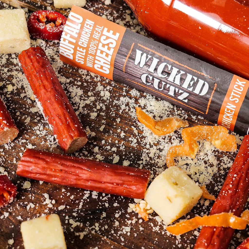 Wicked Cutz Premium Beef Jerky Sticks, 6-Flavor Variety Pack, 18-Pack Q51540