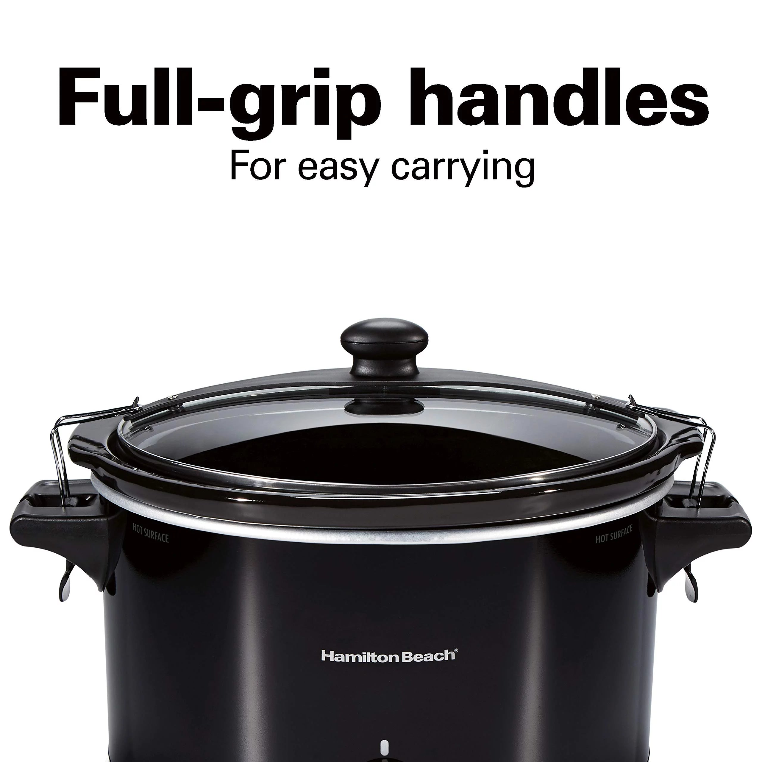Hamilton Beach Slow Cooker 10 Quart Portable with Lid Lock, Dishwasher Safe Crock, Black Z9769