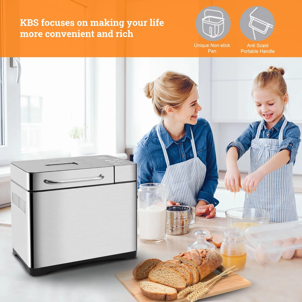 KBS 19-in-1 2LB Bread Maker Machine Stainless Steel W5244