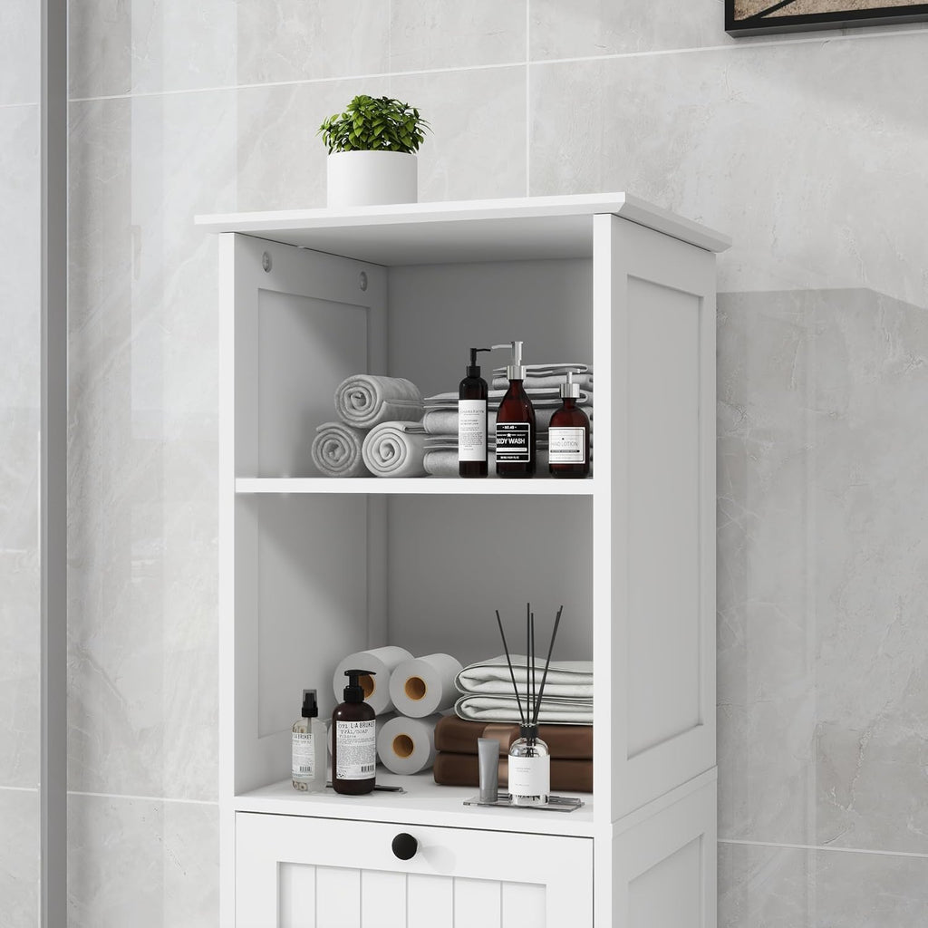 Compact Laundry Sorter Cabinet with Tilt-Out Basket Drawer, White P100