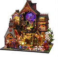 DIY Miniature House Kit, Tiny House Kit with Dust Proof Cover & Small Tools, DIY Wooden Dollhouse Miniature Kit for Adults Teen, Wooden Crafts Mini Model Magic Kits, Birthday Home Decor