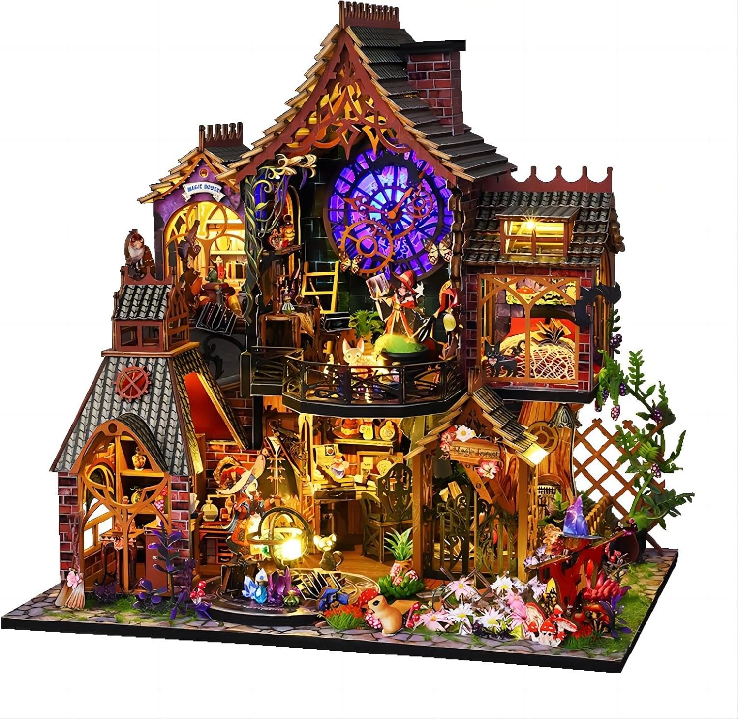 DIY Miniature House Kit, Tiny House Kit with Dust Proof Cover & Small Tools, DIY Wooden Dollhouse Miniature Kit for Adults Teen, Wooden Crafts Mini Model Magic Kits, Birthday Home Decor