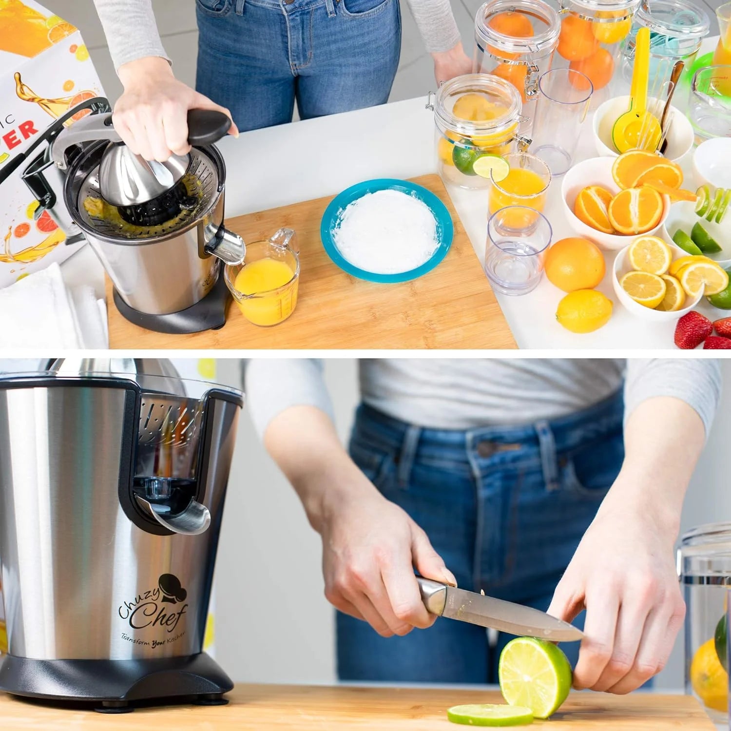 Electric Citrus Juicer Stainless Steel Fruit Squeezer for Orange Lemon Lime B3206