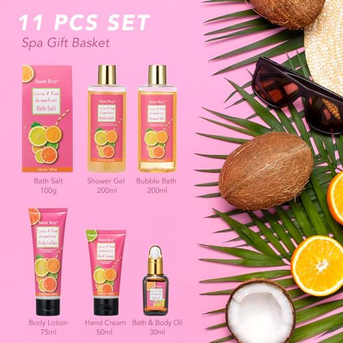 Luxury Bath & Body Set for Women Lavender & Honey Spa Basket 20Pcs Q841789