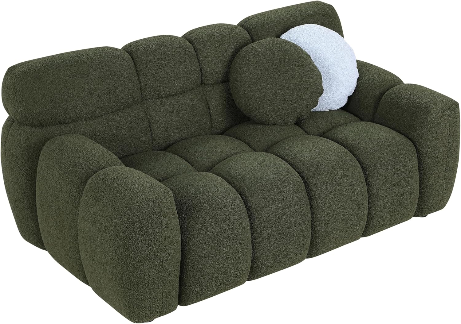 Modern Loveseat Sofa Olive Green Recliner Couch with Pillows B6984