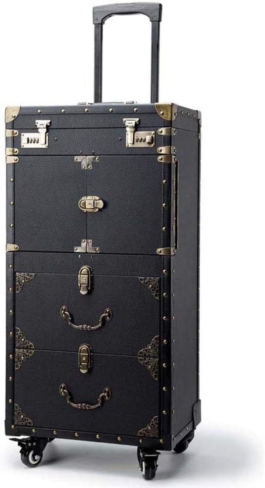 Rolling Lockable Makeup Train Case with Hair Dryer Holder Z5299