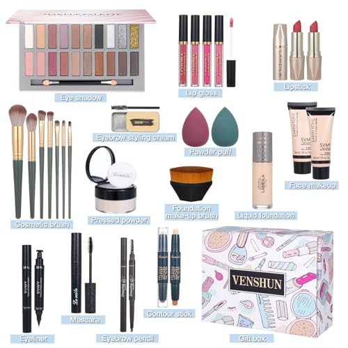 All in One Makeup Kit for Women with Eyeshadow, Lipstick & Eyebrow Pencil V50472