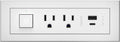 Legrand Wiremold RDSZCWH10 radiant Furniture Power Center with USB and Switch, Recessed Power Strip, 2 Outlets, Type A/C USB, 10 Foot Cord, White