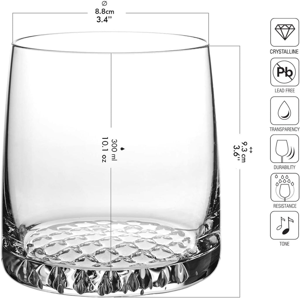 KROSNO Whisky Glass Decanter Set with 6 Glasses, Fjord Collection V8603