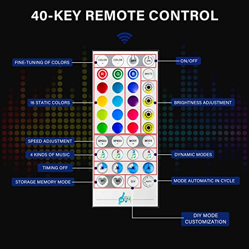 LED Lighted Liquor Shelves, 24 Inch Bar Bottle Display Shelf with App & Remote Control C8503