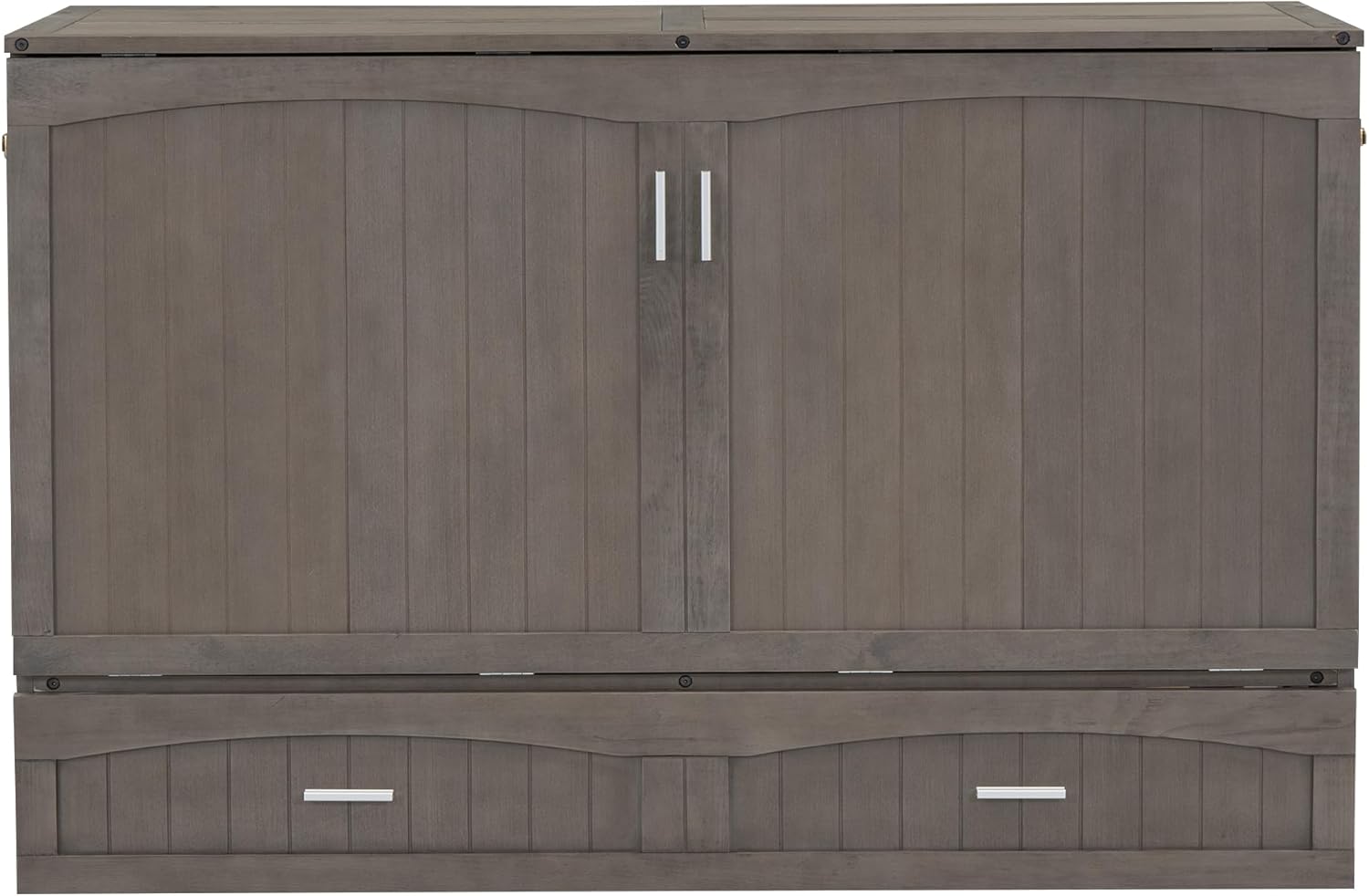 Queen Murphy Bed Cabinet with Drawer and Charging Station, 63" Foldable for Small Space K243510