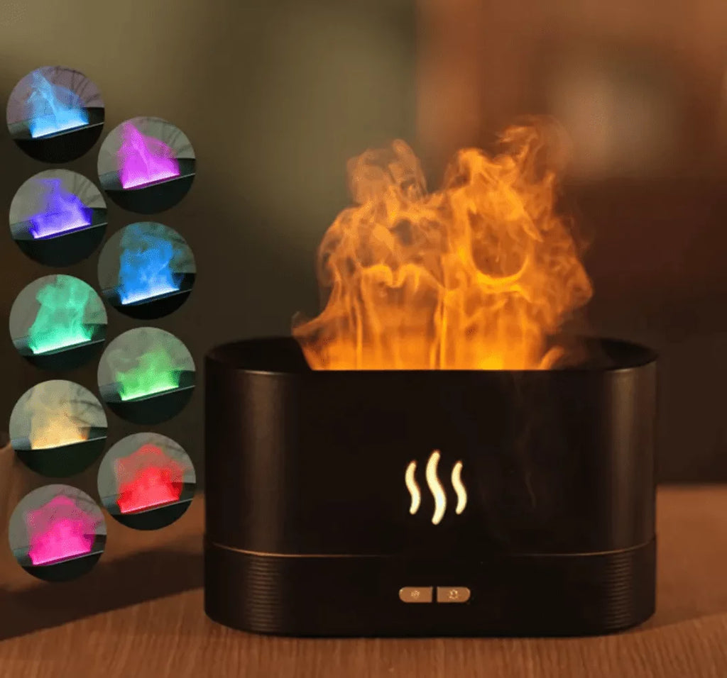 SYNELLO Flame Diffusers for Essential Oils Fire-Inspired Diffuser: 180ml Cool Mist Humidifier…