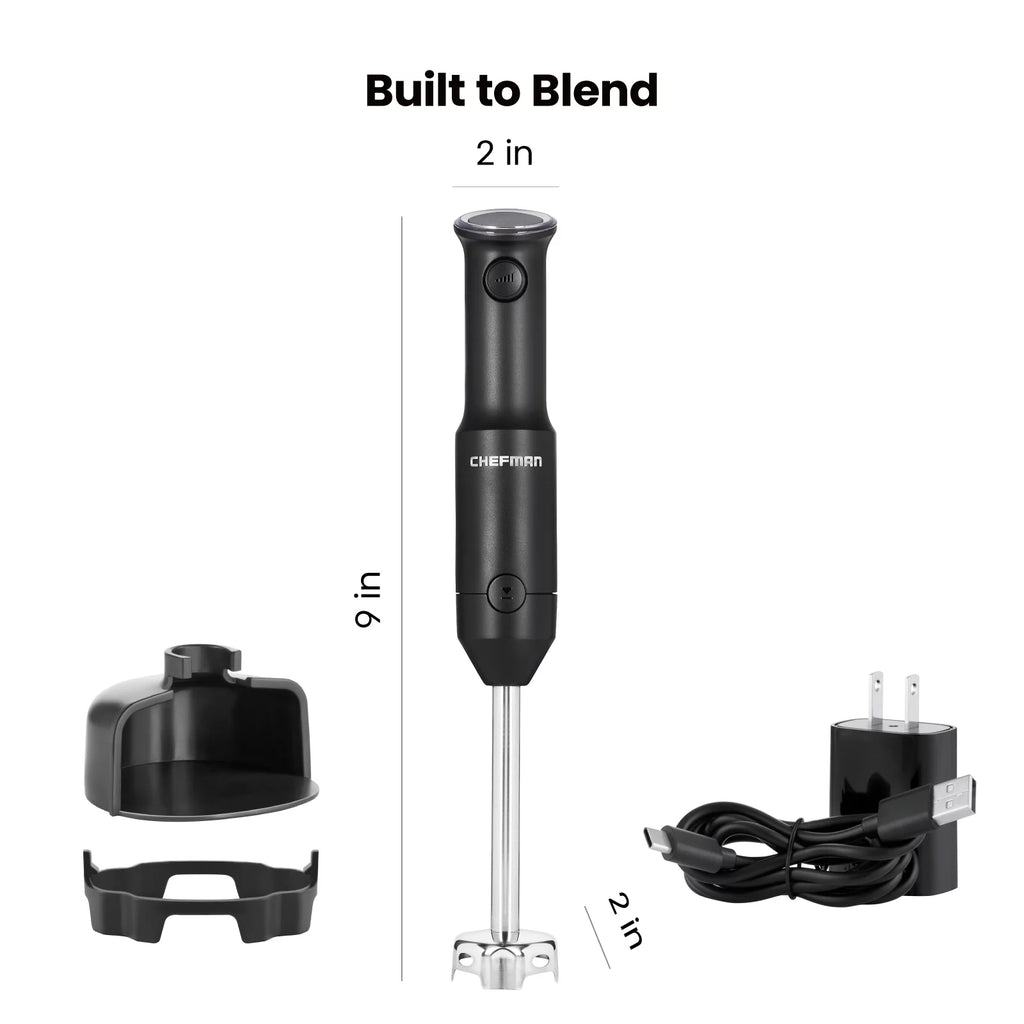 Chefman Cordless Handheld Immersion Blender, Variable Speed, Black G431