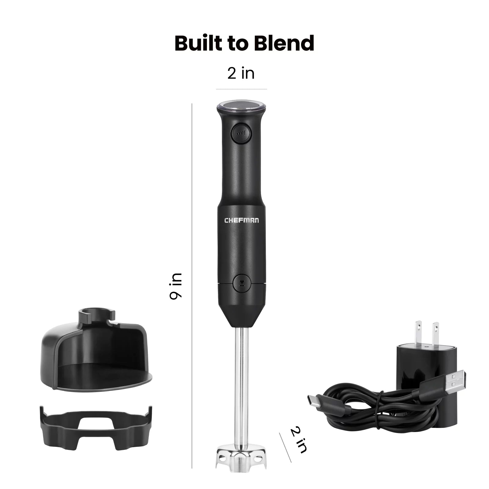 Chefman Cordless Handheld Immersion Blender, Variable Speed, Black G431