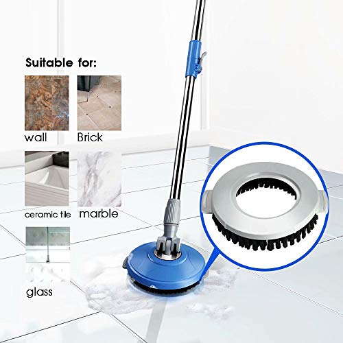 MASTERTOP Mop Bucket with Wringer Set, Spin Mop with 2 Wheels, Stainless Steel Handle, 5 Microfiber Refills T458321