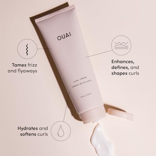 OUAI Curl Cream - Curl Defining Cream for Hydrated, Shiny Curls (8 Fl Oz) B267280