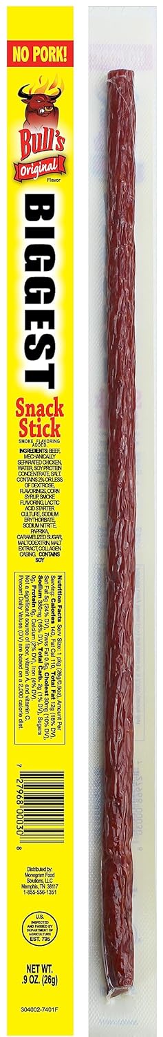 Bull's Original 0.9oz Snack Sticks 24 Count Box A310017